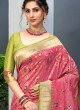 Gajari Pink And Mehndi Green Color Banarasi Silk For Occasion